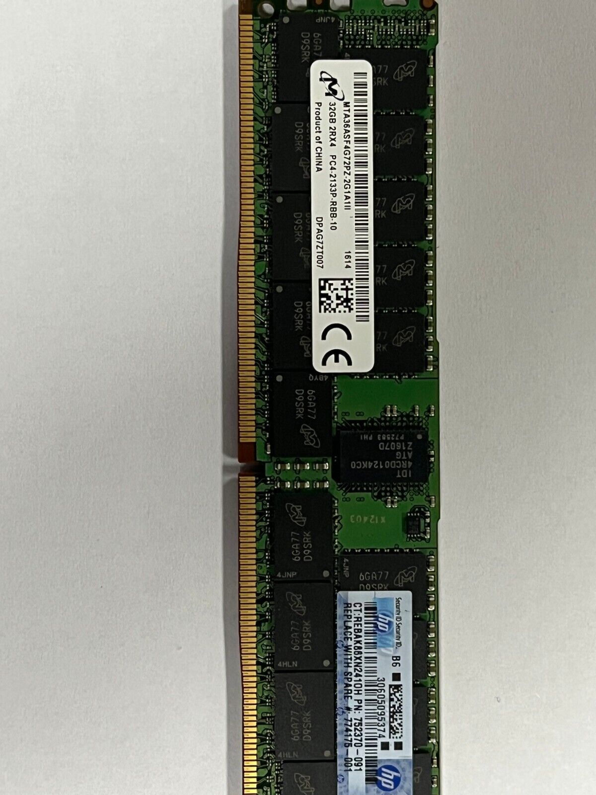 GENUINE HP 752370-091 32GB (1X32GB) 2RX4 PC4-2133P DDR4 MEMORY 728629-B21