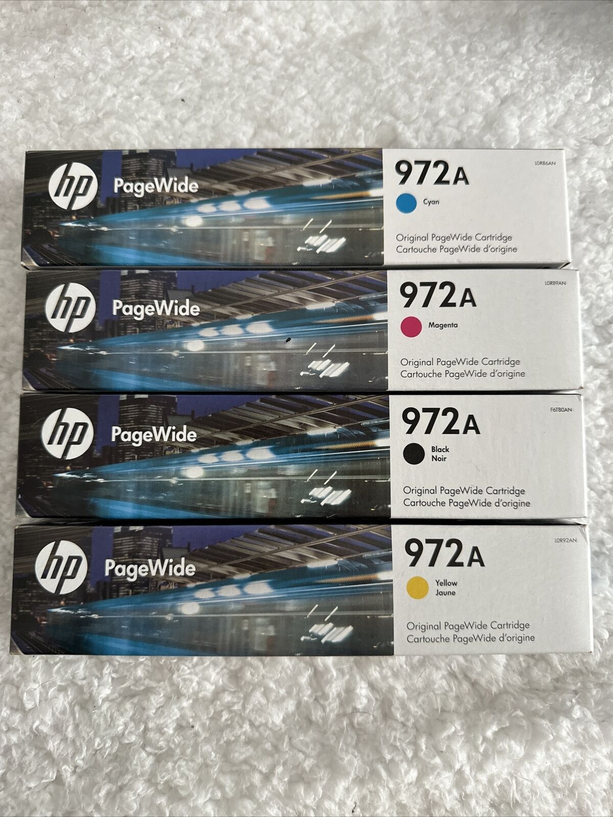 Genuine HP 972A Ink Set F6T80AN LOR86AN LOR89AN LOR92AN PageWide 452/477