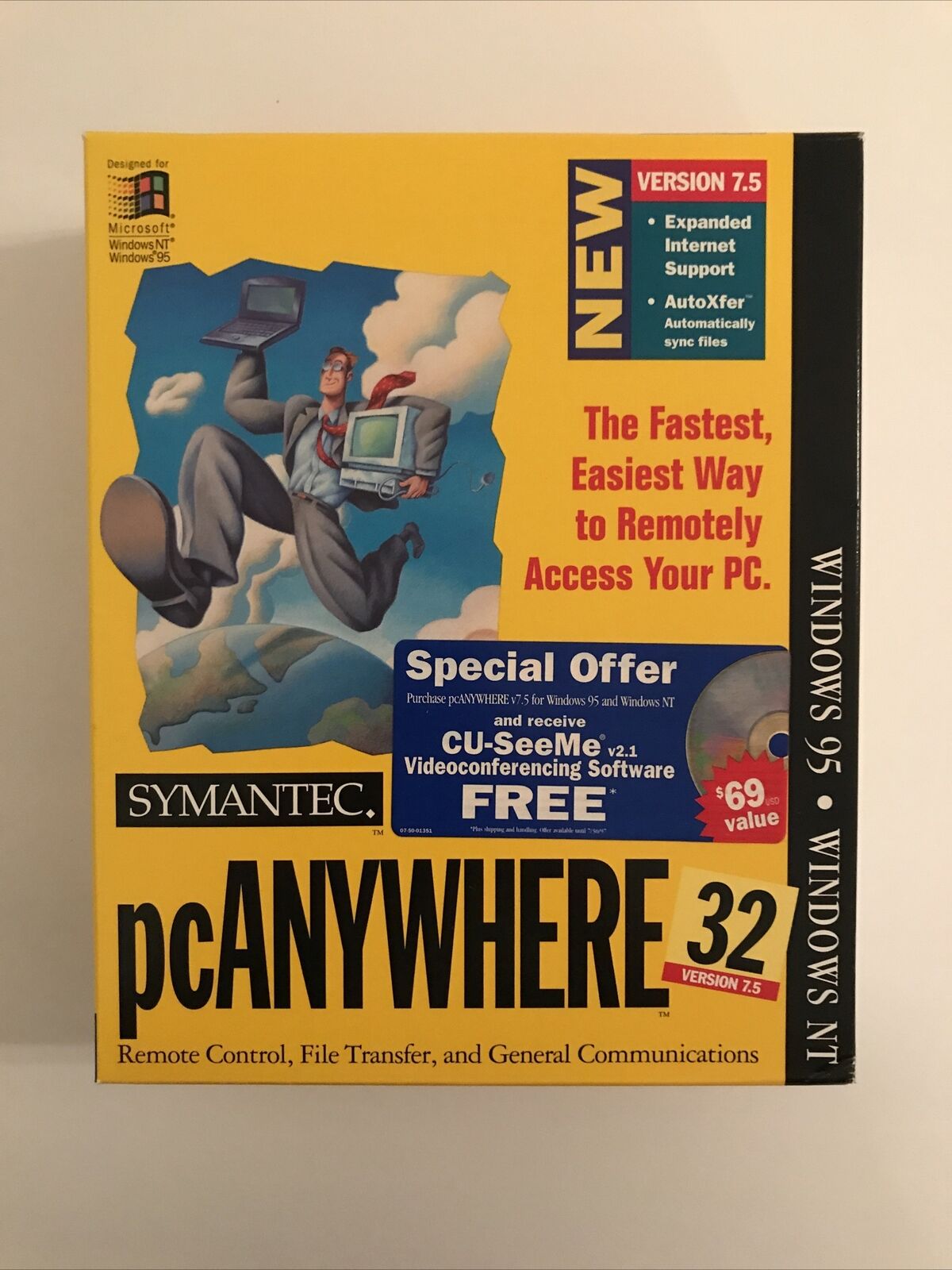 PCAnywhere 32 Version 7.5 Symantec File Transfer Software Windows 95 In Box