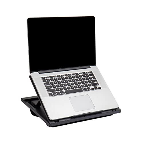 Mind Reader LTADJUST-BLK Adjustable Portable 8 Position Lap Top Desk with Bui...