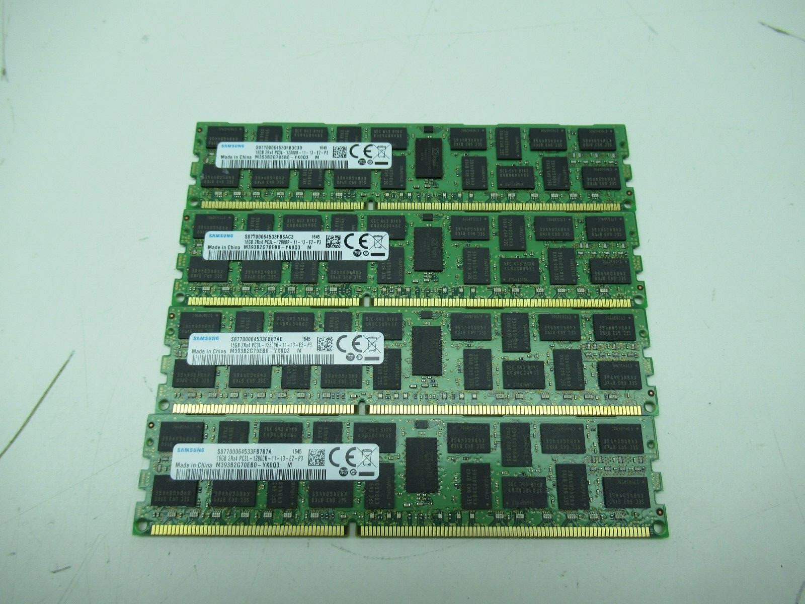 Lot of 4x16GB=64GB Samsung M393B2G70EB0-YK0 PC3-12800 ECC 2Rx4 Server Memory