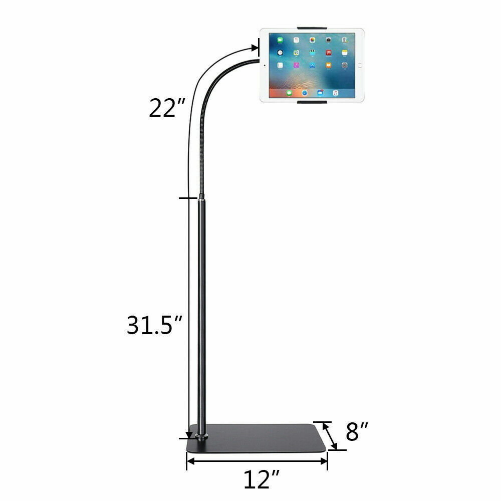 Tablet Floor Stand 360° Adjustable Gooseneck Cell Phone Holder For 4