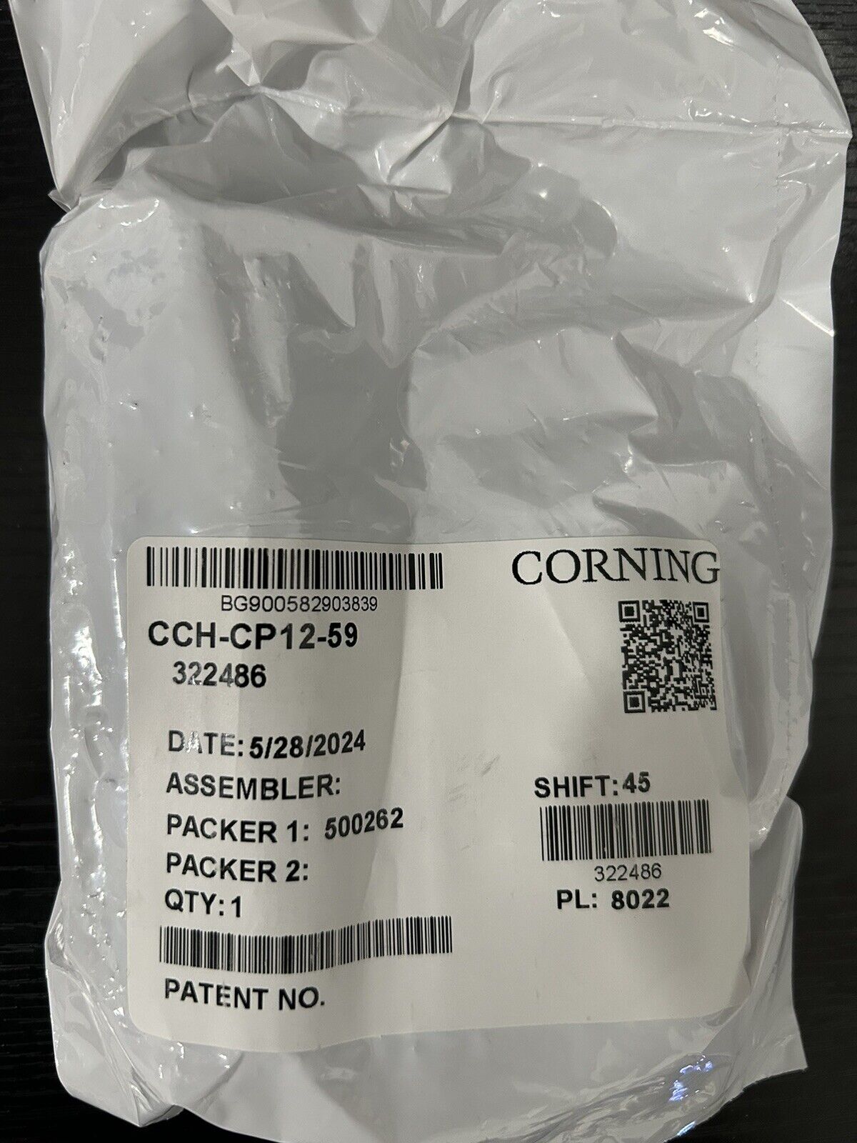 Corning CCH-CP12-59 Duplex SC Adapter Closet Connector Housing (CCH) Panel