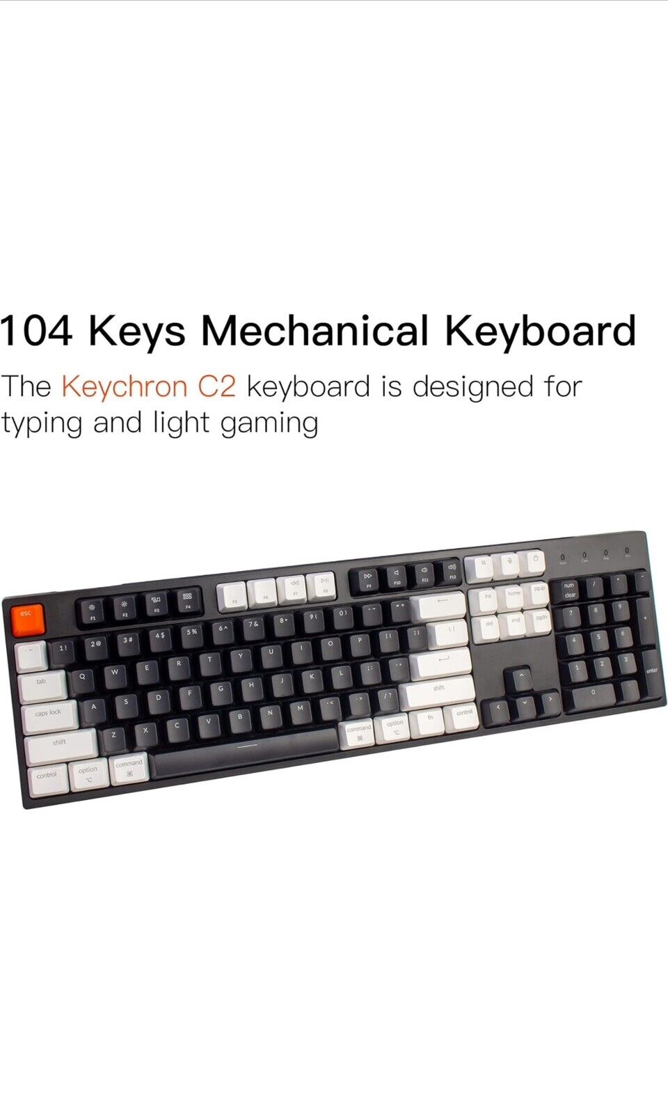 Keychron C2 Full Size Mechanical Wired Keyboard (MAC/WIN) – SHIPS FREE SAME DAY