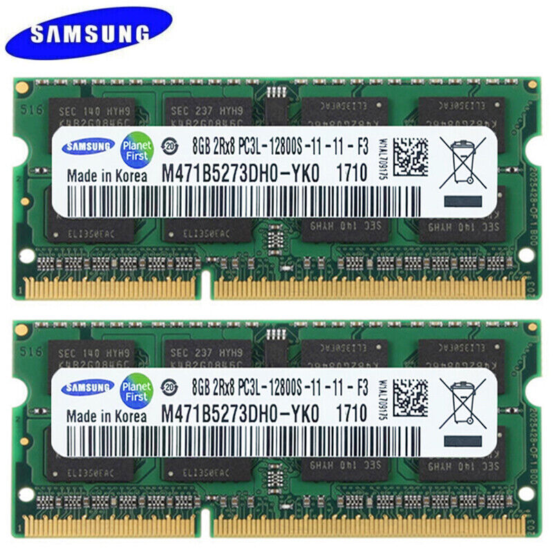 Samsung 16GB 2x8 GB DDR3L 1600 MHz PC3L-12800S SO-DIMM Laptop Memory 1.35V 8G US