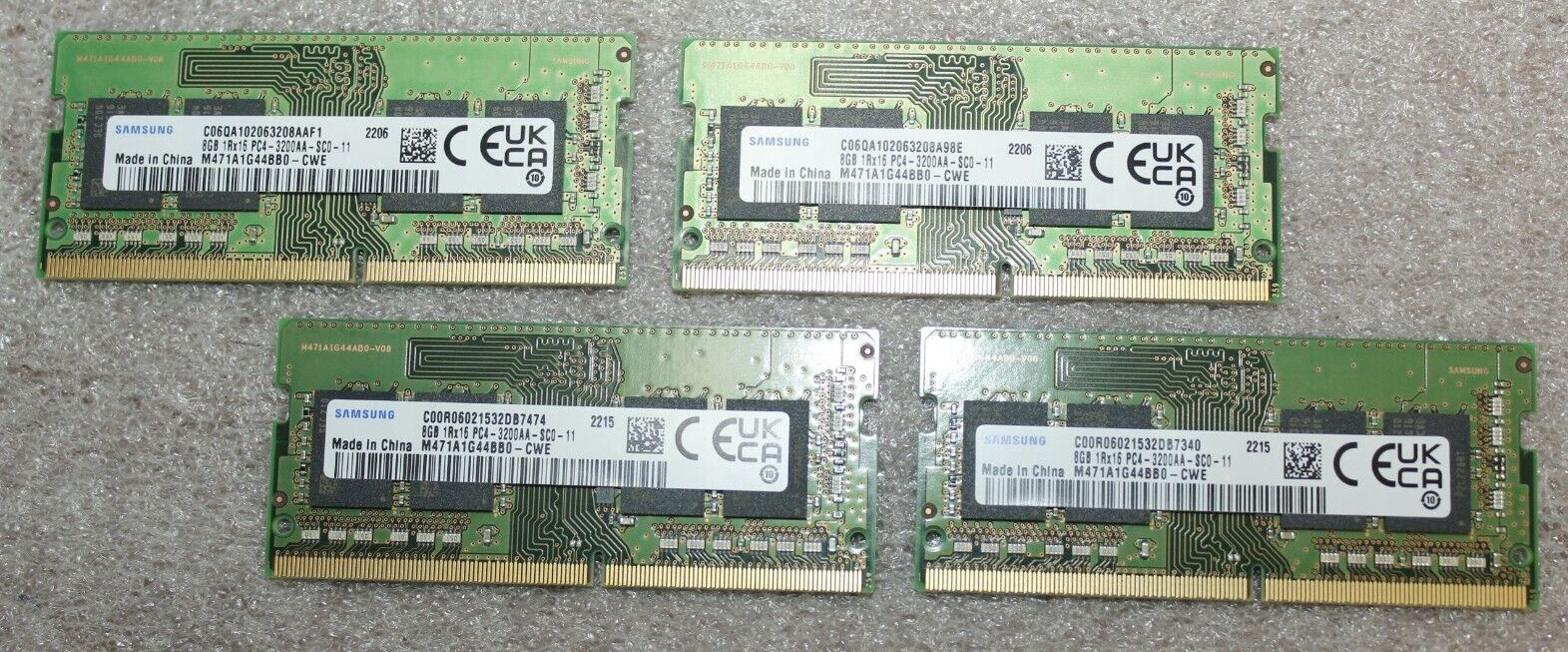 Samsung 32GB (4X8GB) 1Rx16 PC4-3200AA DDR4 Laptop Memory Ram M471A1G44BB0-CWE