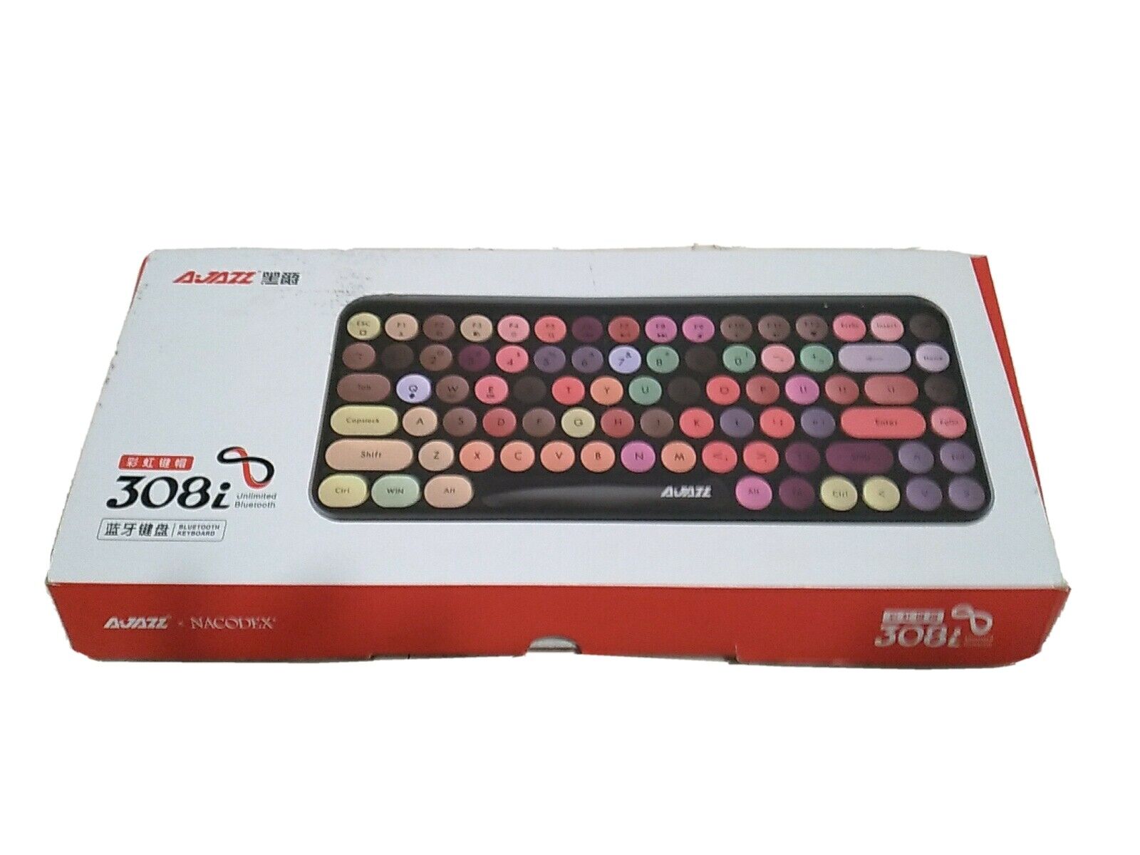 Ajazz 308i Bluetooth Wireless Keyboard 84 Round Keys Color Retro Candy 