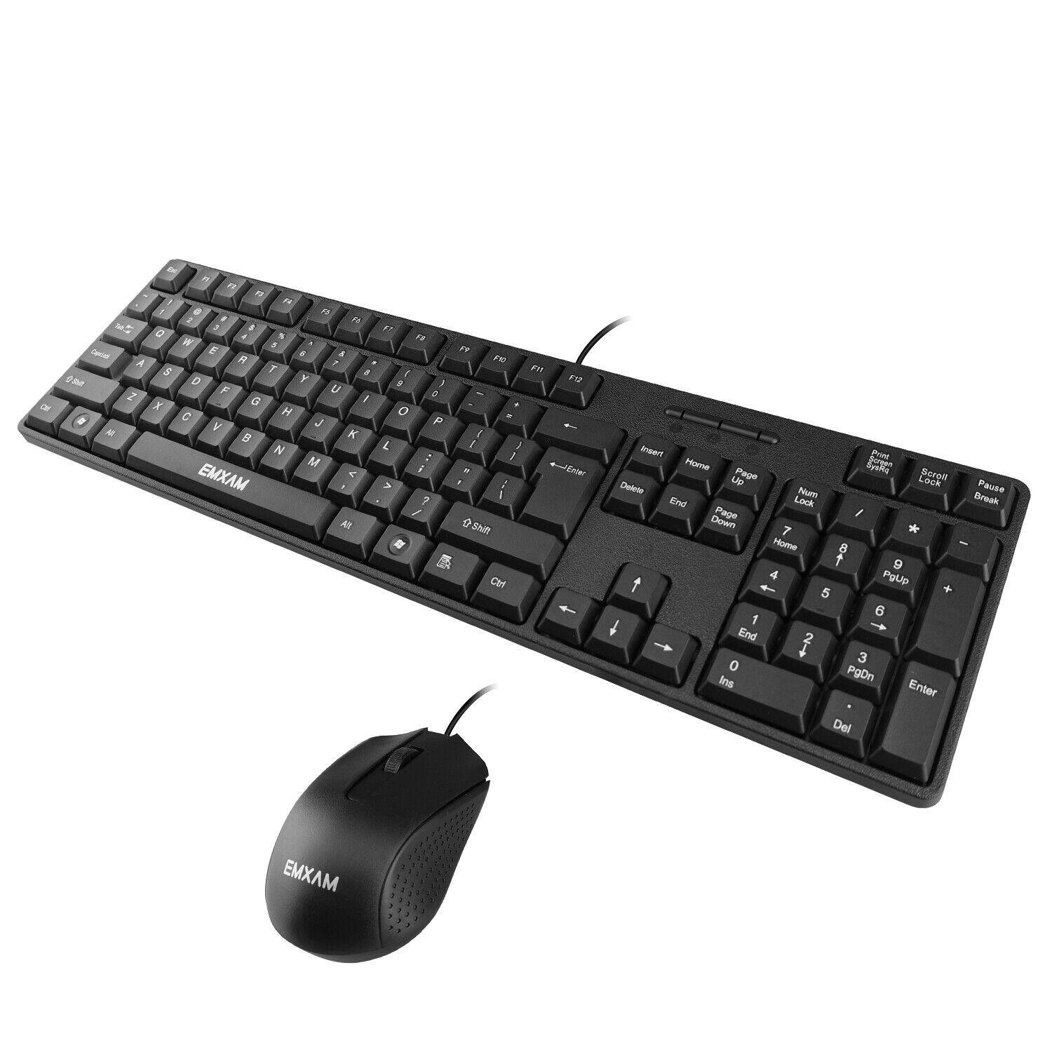 104 Keys USB Wired Quiet Computer Keyboard Mouse Kit For Computer Desktop PC US