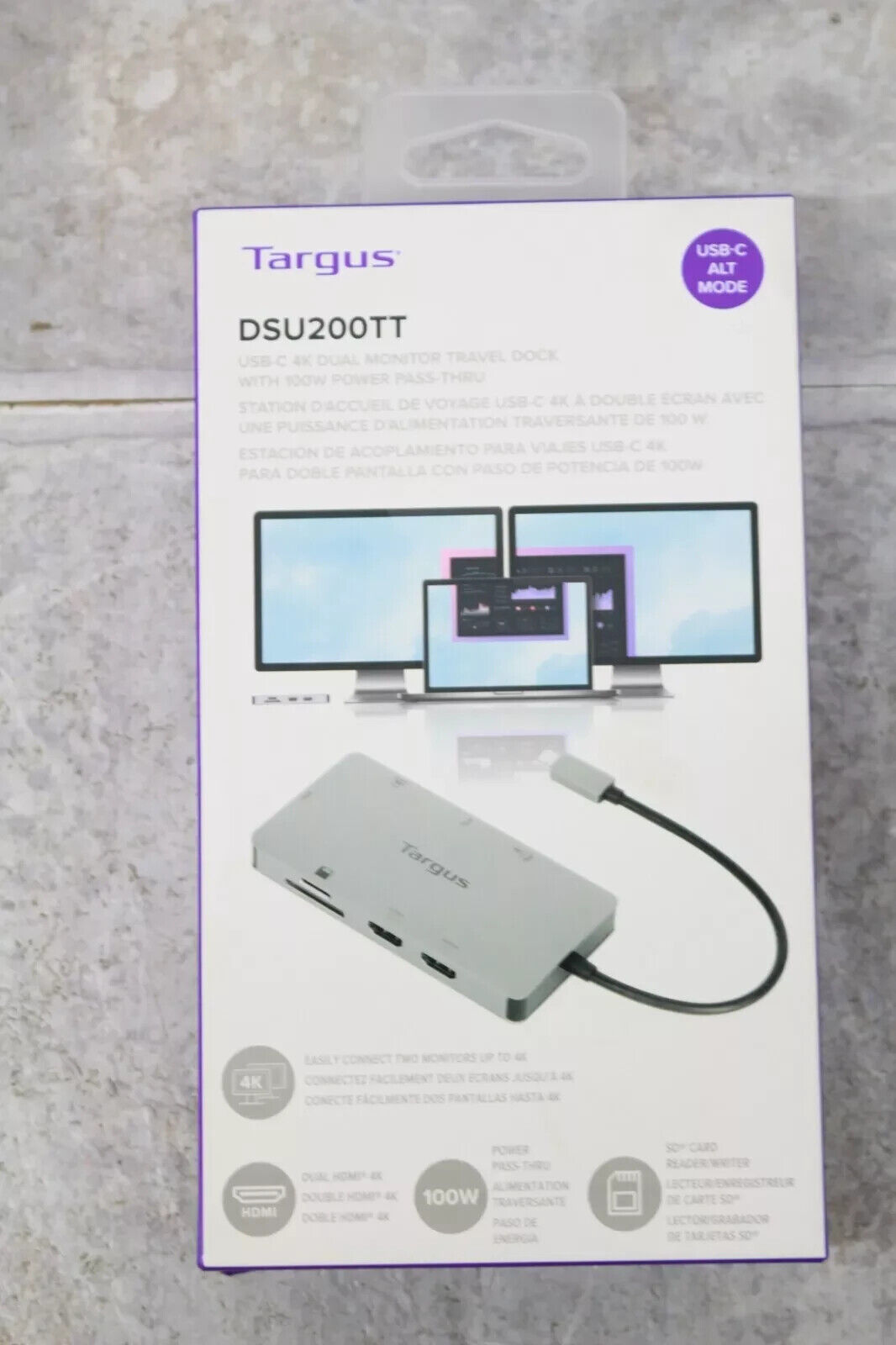 Targus - USB-C Dual HDMI 4K Docking Station with 100W PD Pass-Thru - Silver USA