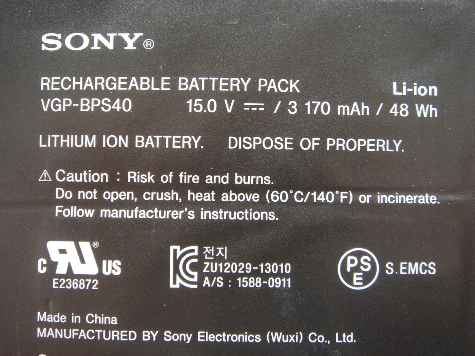 Original Battery Sony Vaio VGP-BPS40 VGPBPS40 BPS40 Flip Svf 15A SVF15N17CXB