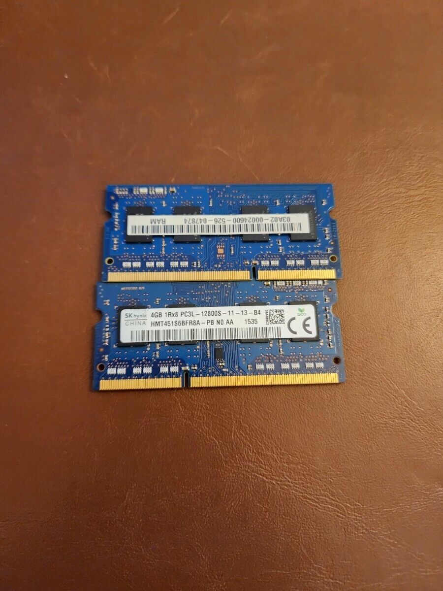 Hynix 8GB (2X4GB) DDR3-1600 PC3L 12800S SODIMM Dell HP Lenovo Laptop Memory RAM