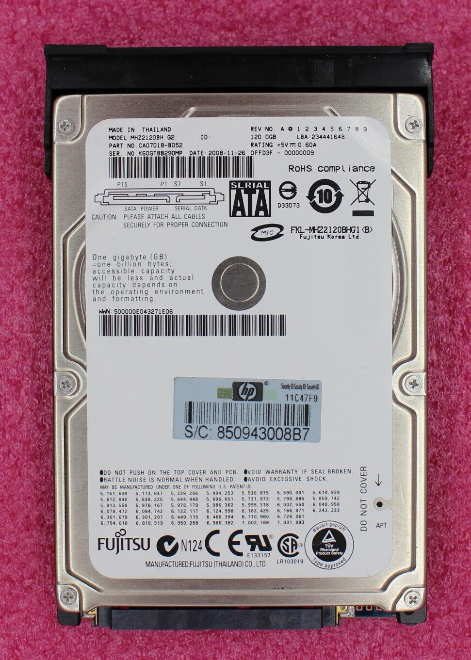MHZ2120BH - Fujitsu 120Gb SATA 2.5 inch 5400rpm Hard Drive