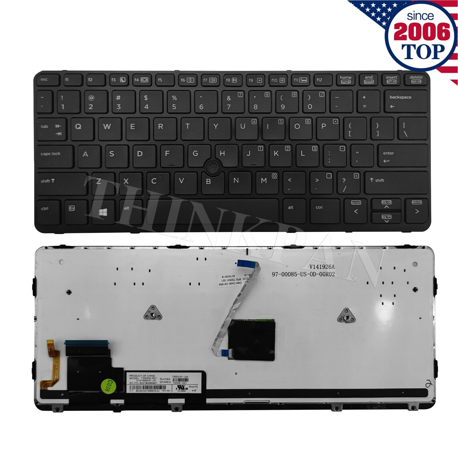 Genuine US Backlit Keyboard for HP Elitebook 820 G1 820 G2 776452-001
