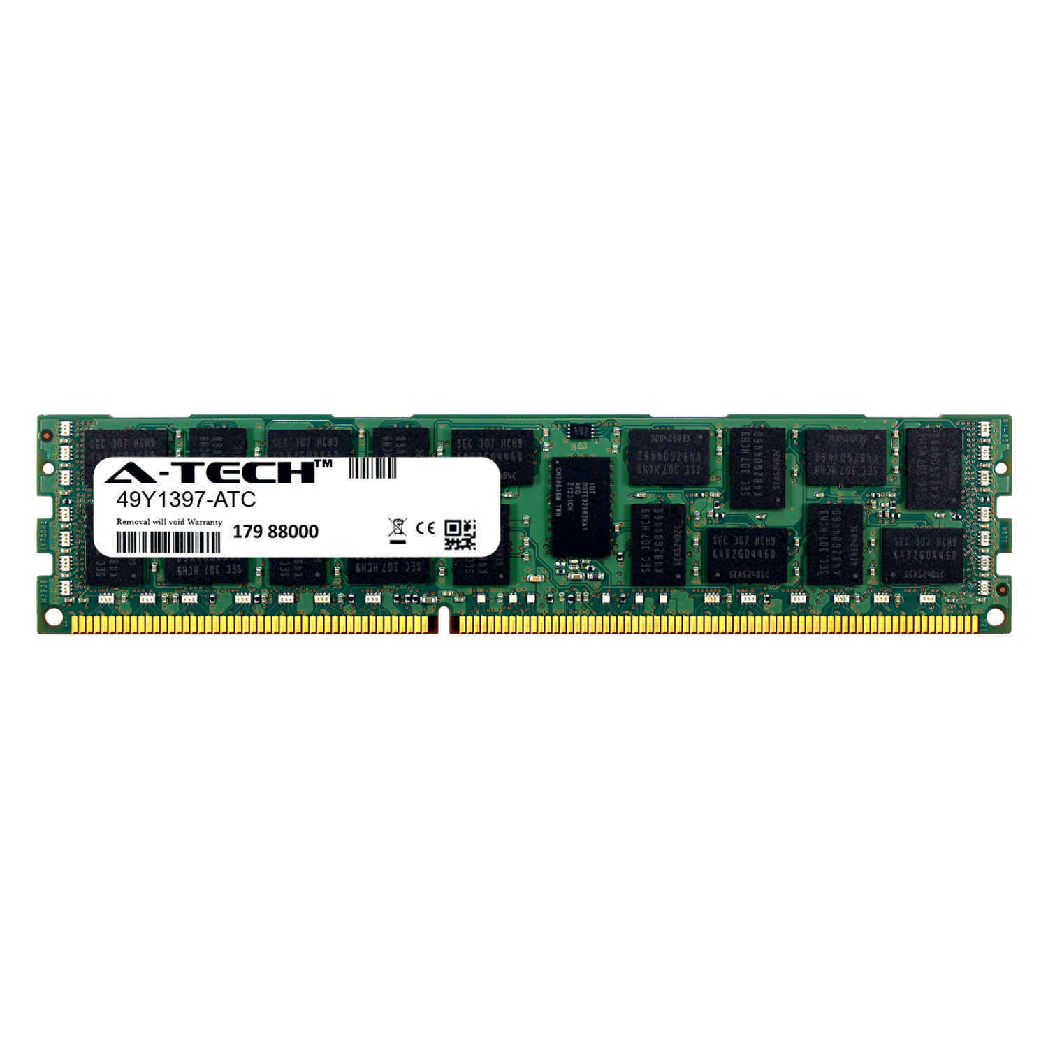8GB DDR3 PC3-10600R 1333MHz RDIMM (IBM 49Y1397 Equivalent) Server Memory RAM