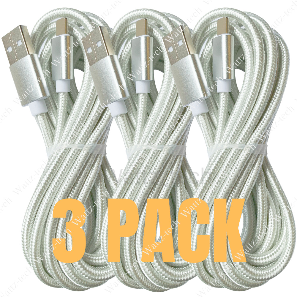 3 Pack 10Ft USB Fast Charging Cable For iPhone 13 12 11 XR 8 7 iPad Charger Cord