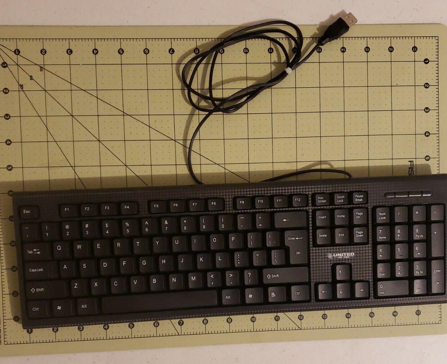 Keyboard , United PC-Tek, Black, Wired, USB, Windows & Mac- used