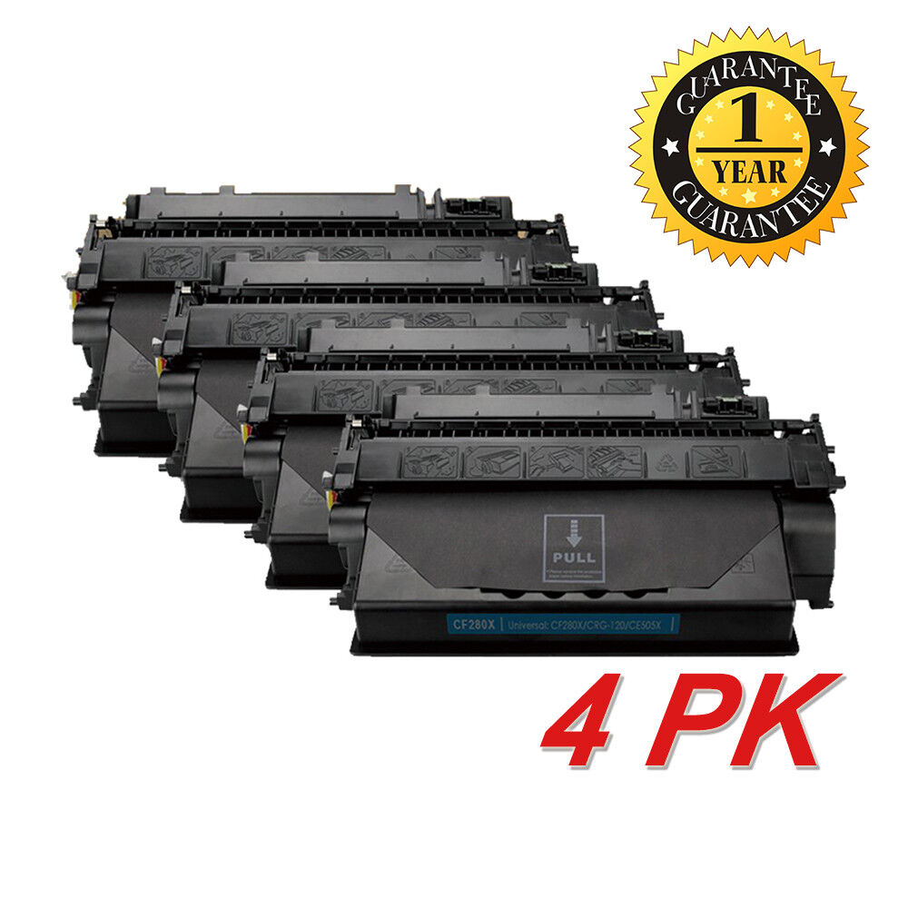 4PK High Yield CF280X 80X Toner Cartridge For HP Laserjet Pro 400 M401d Printer