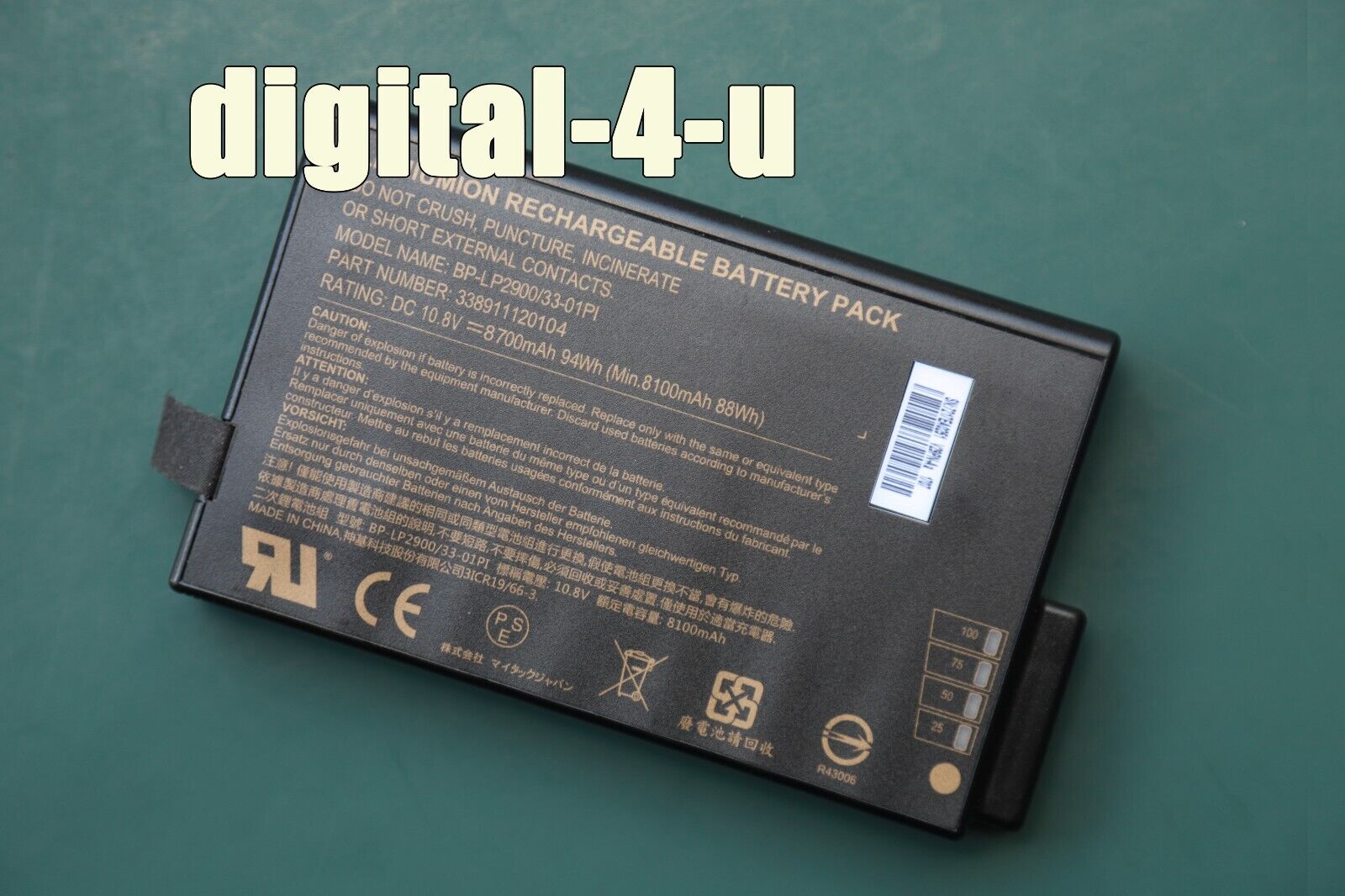 New Original BP-LP2900 BP-LC2600 OEM Battery for Getac V1010 X500 S400 V200 V100