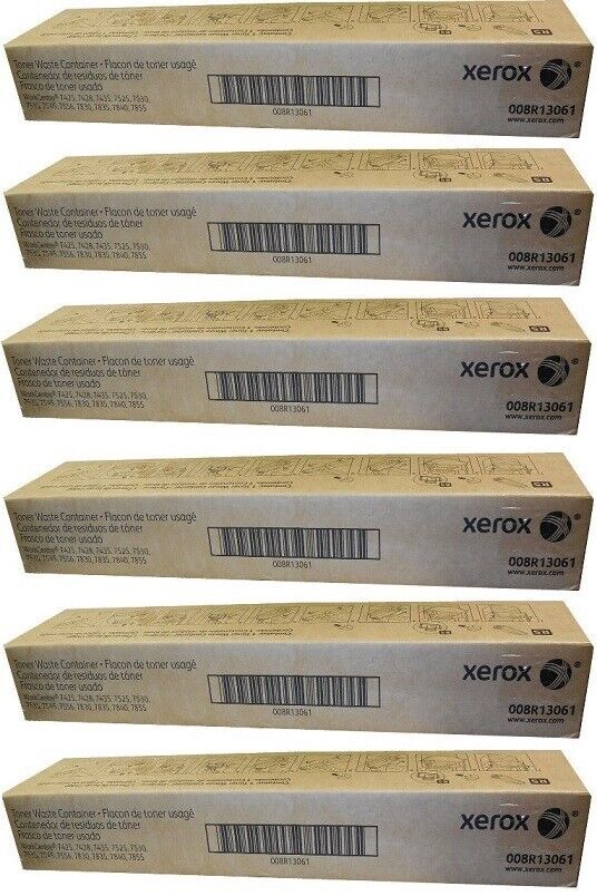 6 Genuine Sealed Xerox 008R13061 Waste Container 7425 7525 7530 7830 7835 7840