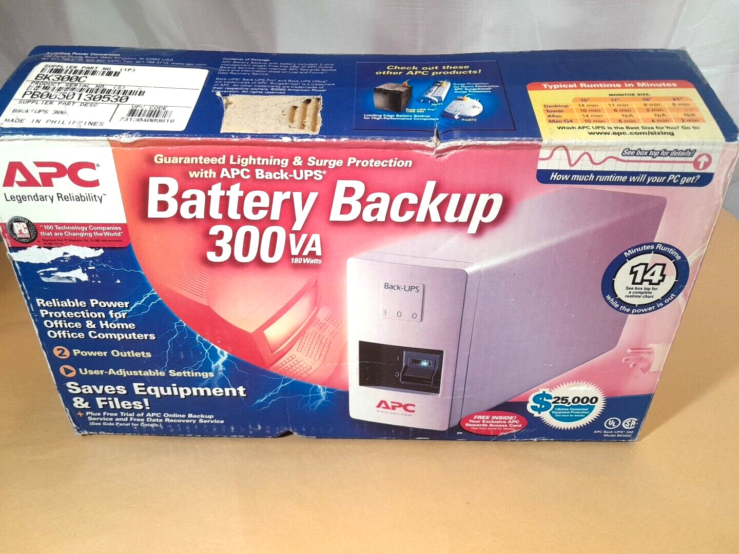 Open Box  APC # 350VA CS Series Portable Continuous Battery Back Up
