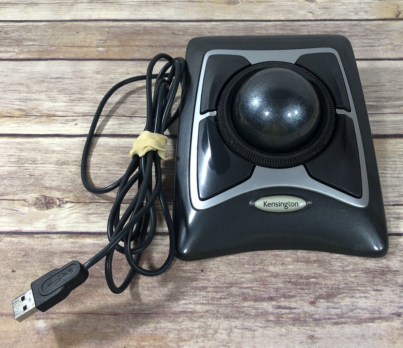 Kensington Expert Mouse Trackball Model #K64325 Wired USB Black Silver TESTED