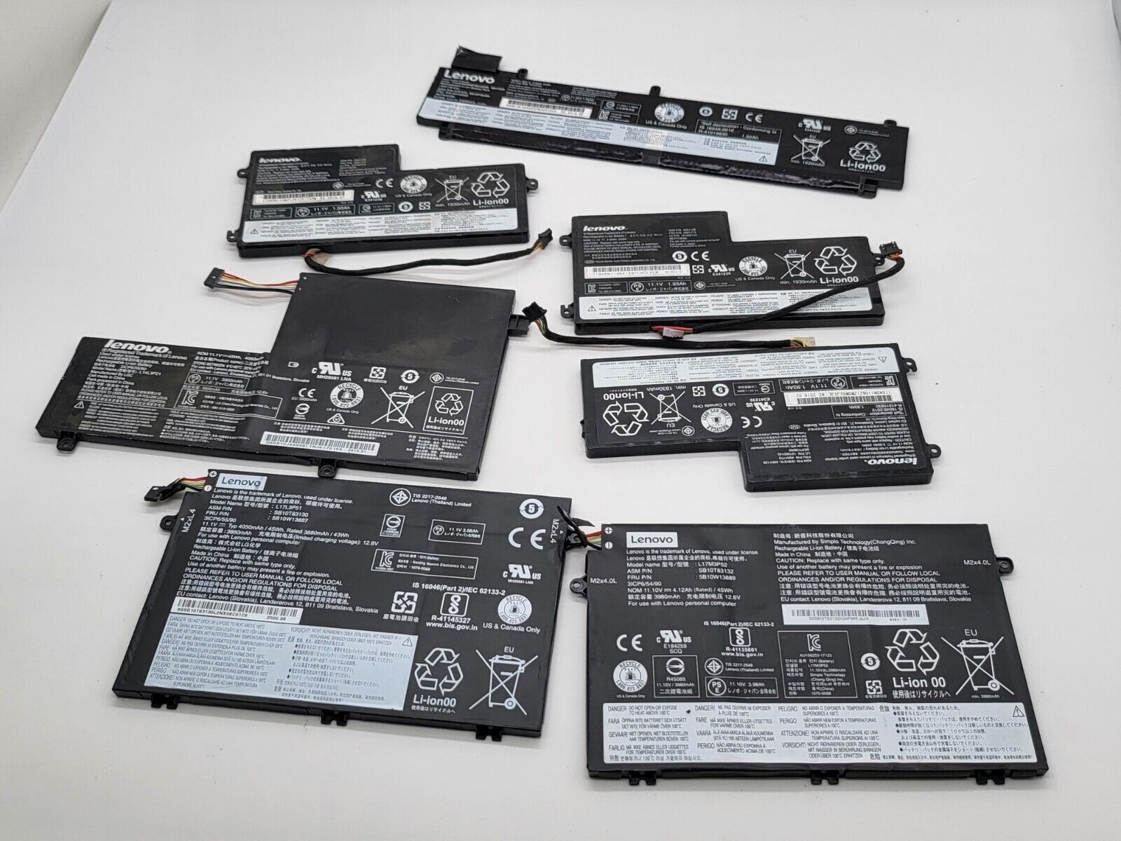 LOT of 6 Genuine Lenovo ThinkPad battery AS IS
