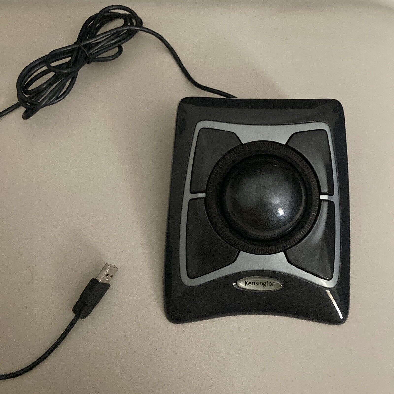 Kensington Expert Trackball Mouse - Black Silver (K64325) Tested And Working