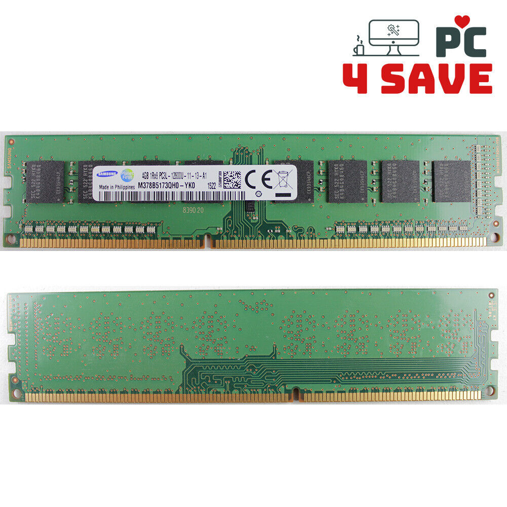 Samsung 4GB 1Rx8 PC3L-12800U DDR3L 1600 NON-ECC DIMM Single Module Desktop RAM