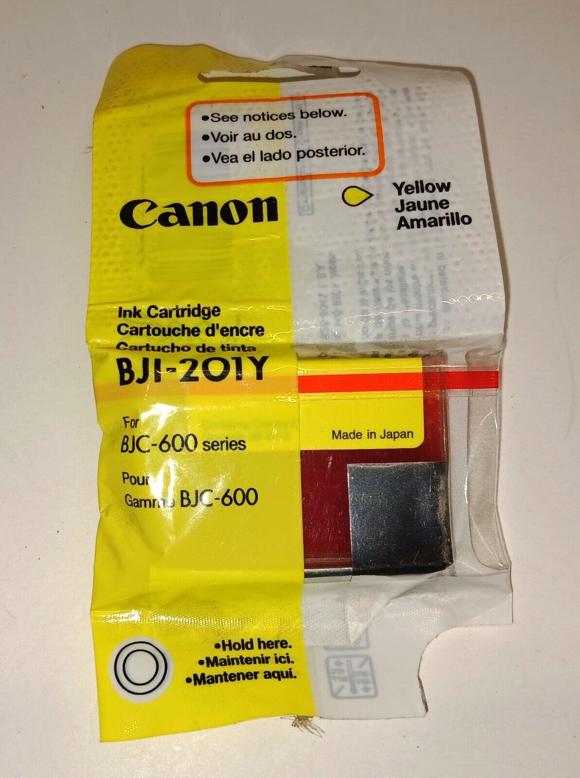 Canon BJI-201Y Yellow -BJC-600 Series Ink Jet Cartridge **NEW IN WRAP**
