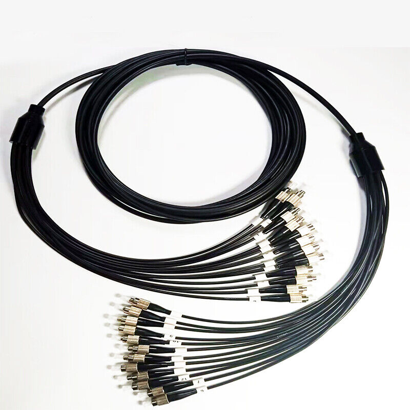 40~200m TPU LC/FC/SC/ST UPC 12 Strand SingleMode Armored Fiber Optic Patch Cable