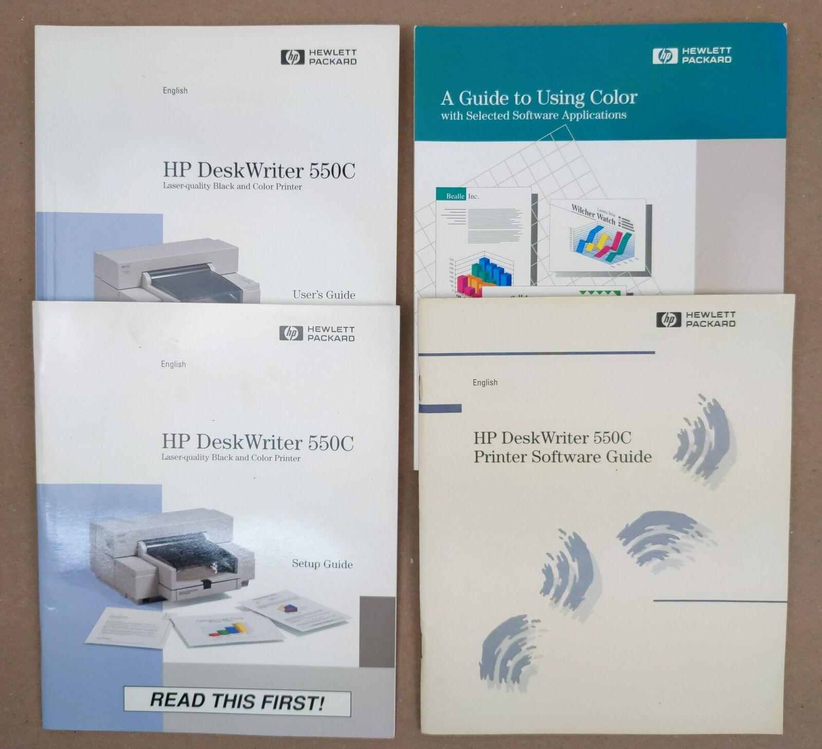 HP DeskWriter 550C Manual Set, User's Guide, Setup ~ Original Hewlett-Packard