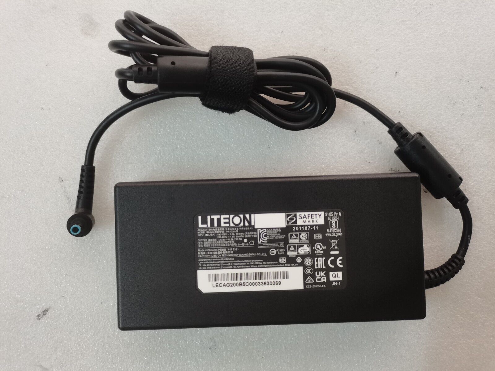 Original Slim LITEON 20V 11.5A PA-1231-26 for Clevo/MSI 230W Blue Tip AC Adapter