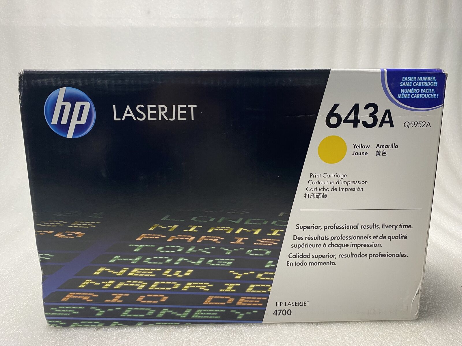 GENUINE HP 643A LaserJet Q5952A Yellow Toner For LaserJet 4700, OEM SEALED BOX