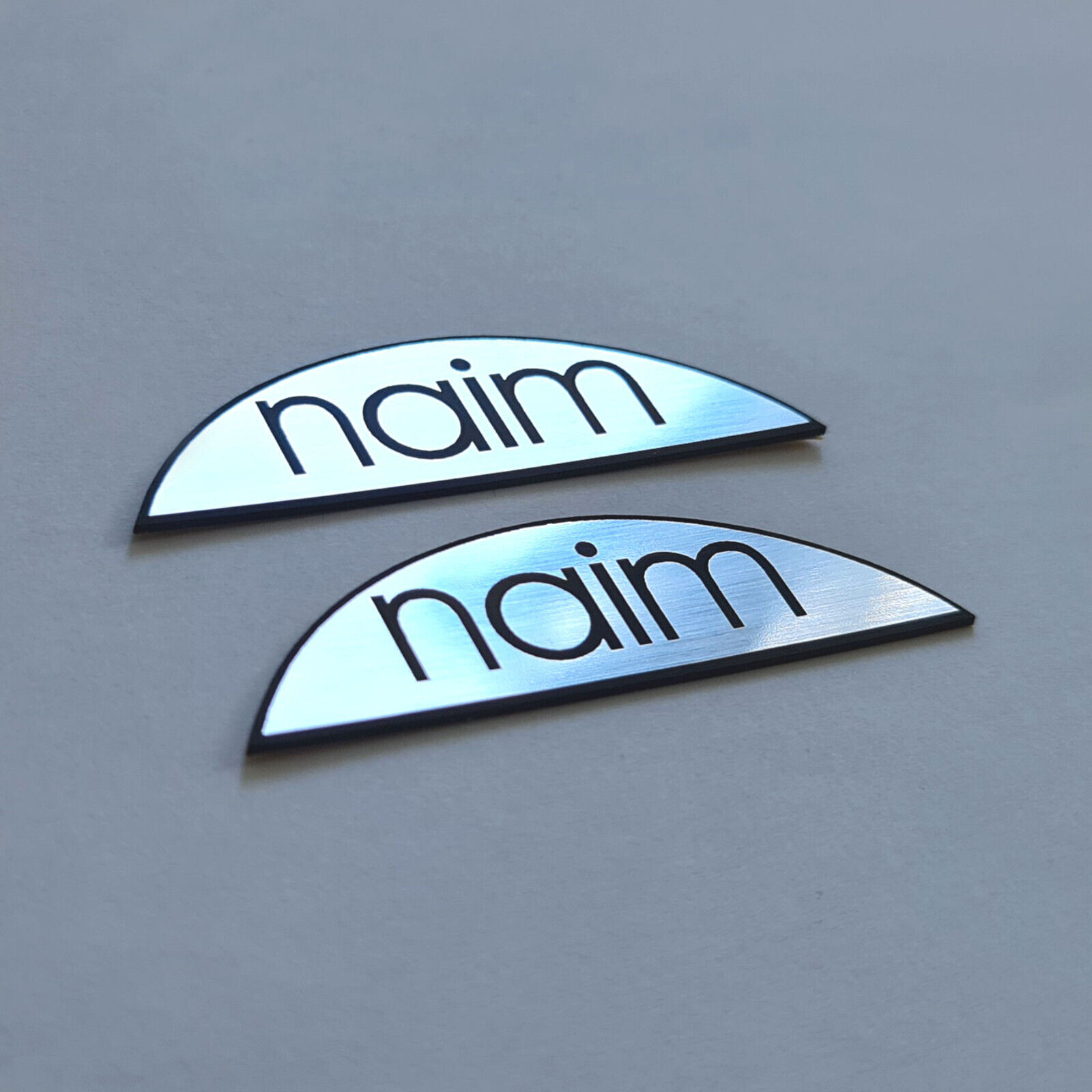 Naim Audio - Sticker Case Badge Decal - Chrome Reflective - Set of Two Pieces