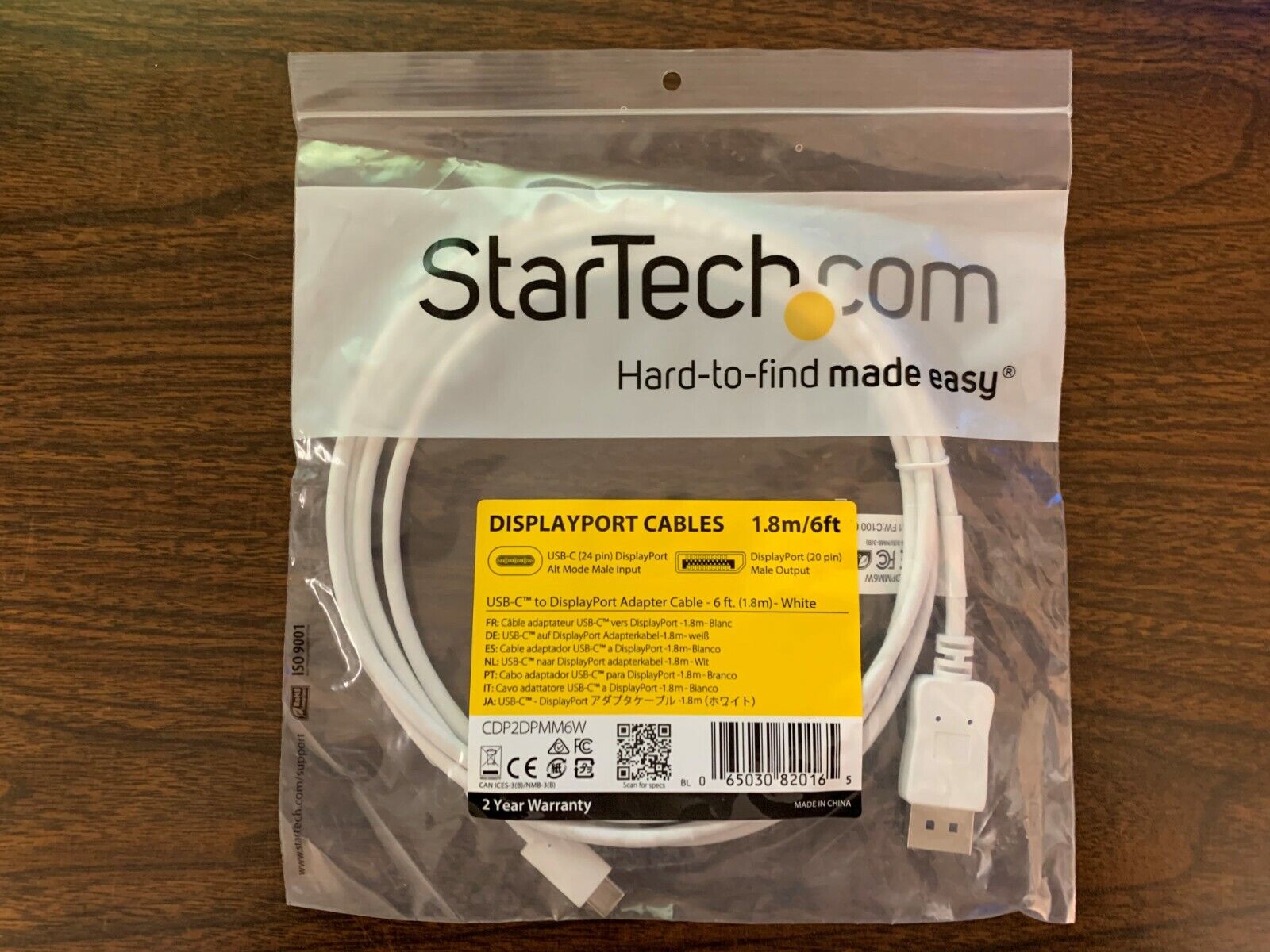 STARTECH USB-C to DisplayPort Adapter Cable CDP2DPMM6W 1.8m/6ft