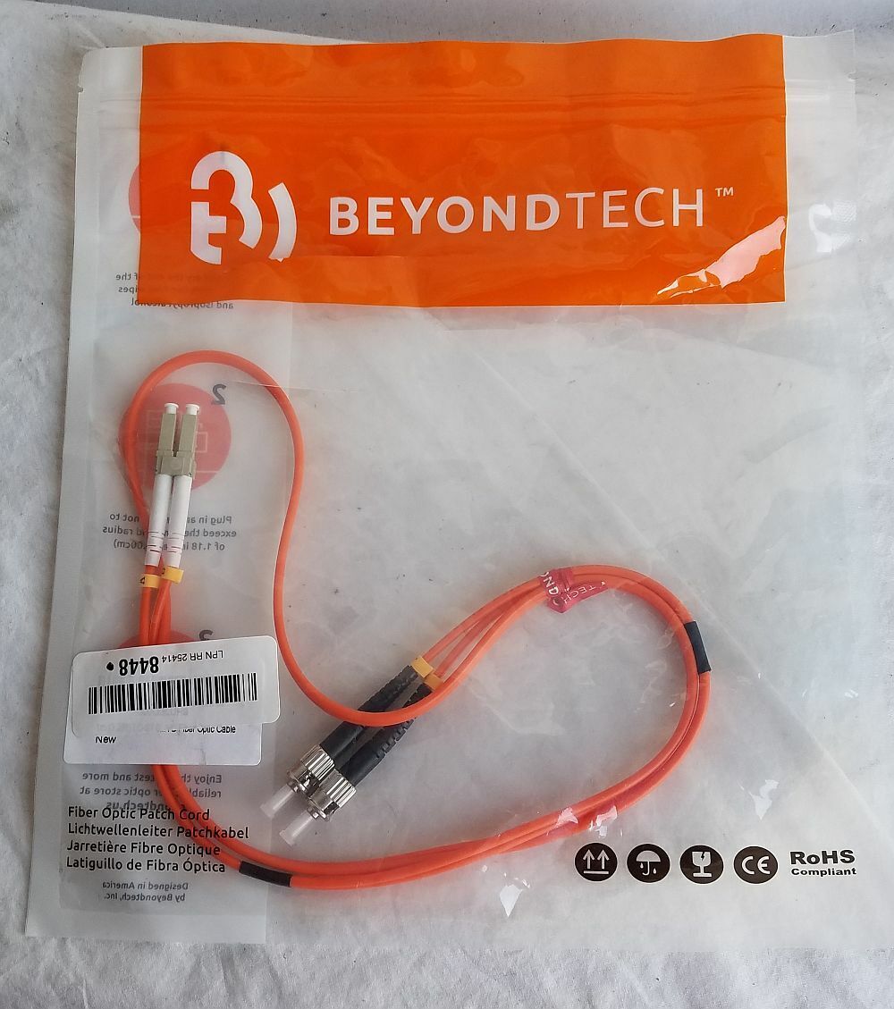 Beyond Tech Fiber Optic Patch Cord NEW OPEN NO BOX