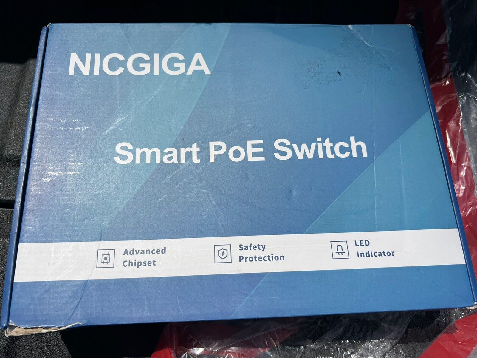NICGIGA 26 Port Powered PoE Switch with 24 Ports 10/100Mbps, Gray Metal - 320wat