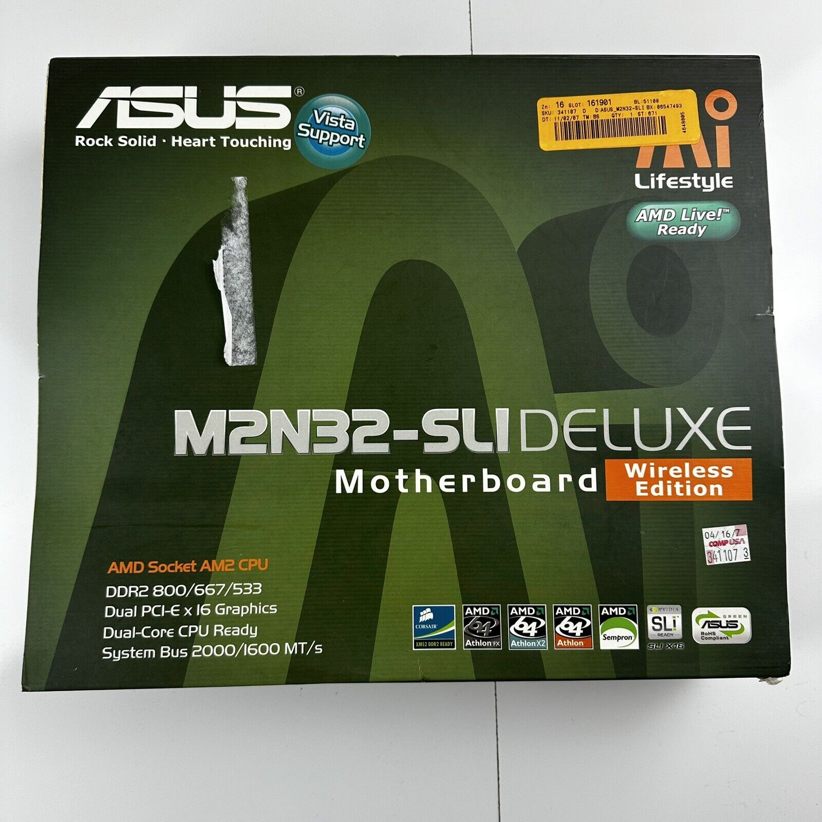 ASUS Motherboard M2N32 SLI Deluxe Green Wireless Edition Amd 64 Athlon DDR2