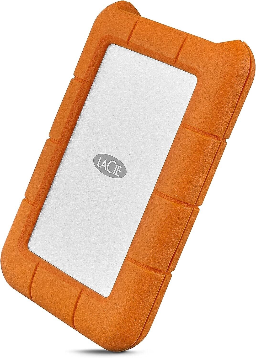 LaCie Rugged 5TB USB-C External HDD - Shock, Dust, Rain Resistant Portable New