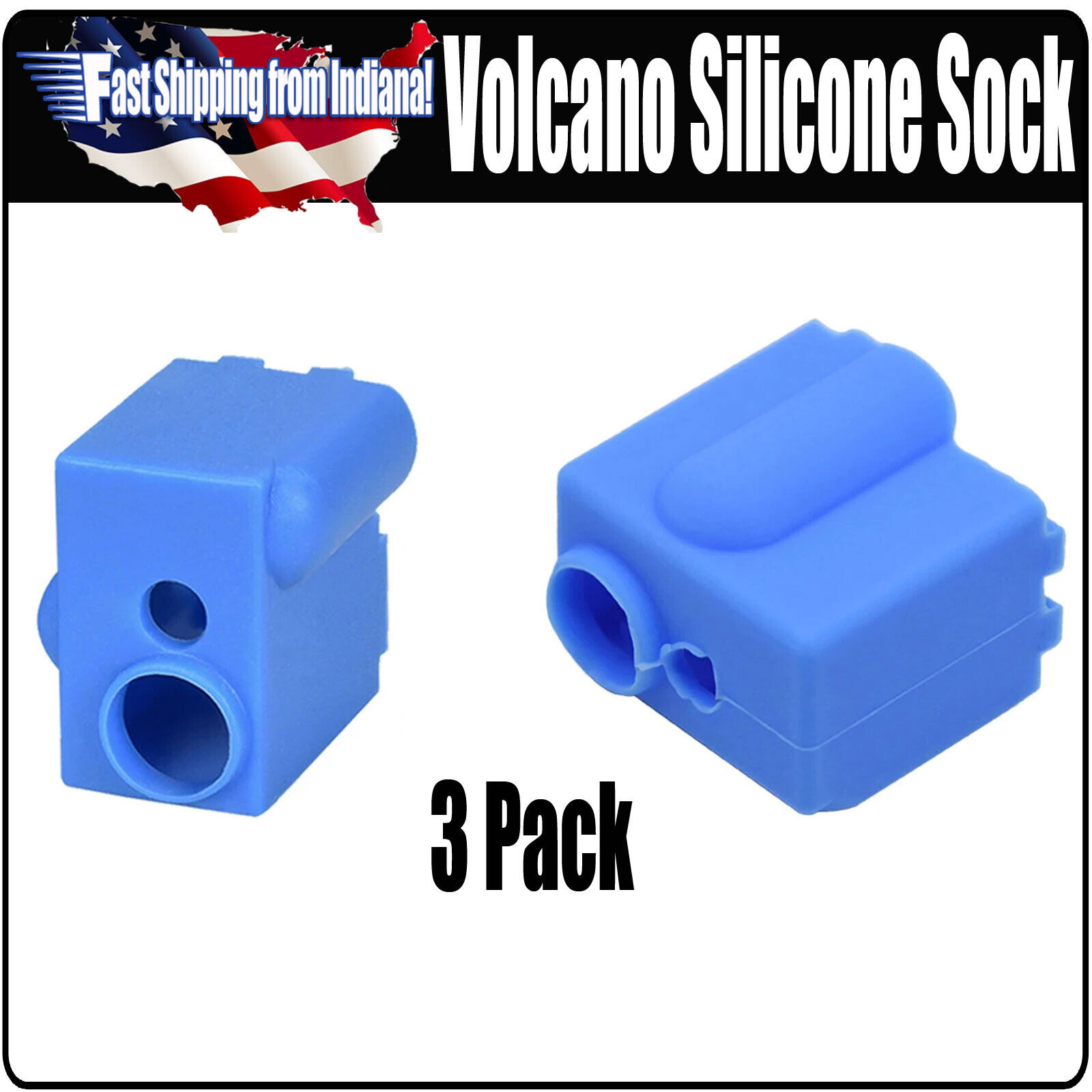 Volcano Heater Block Silicone Sock, Original Style, Volcano Hotend, 3 Pack