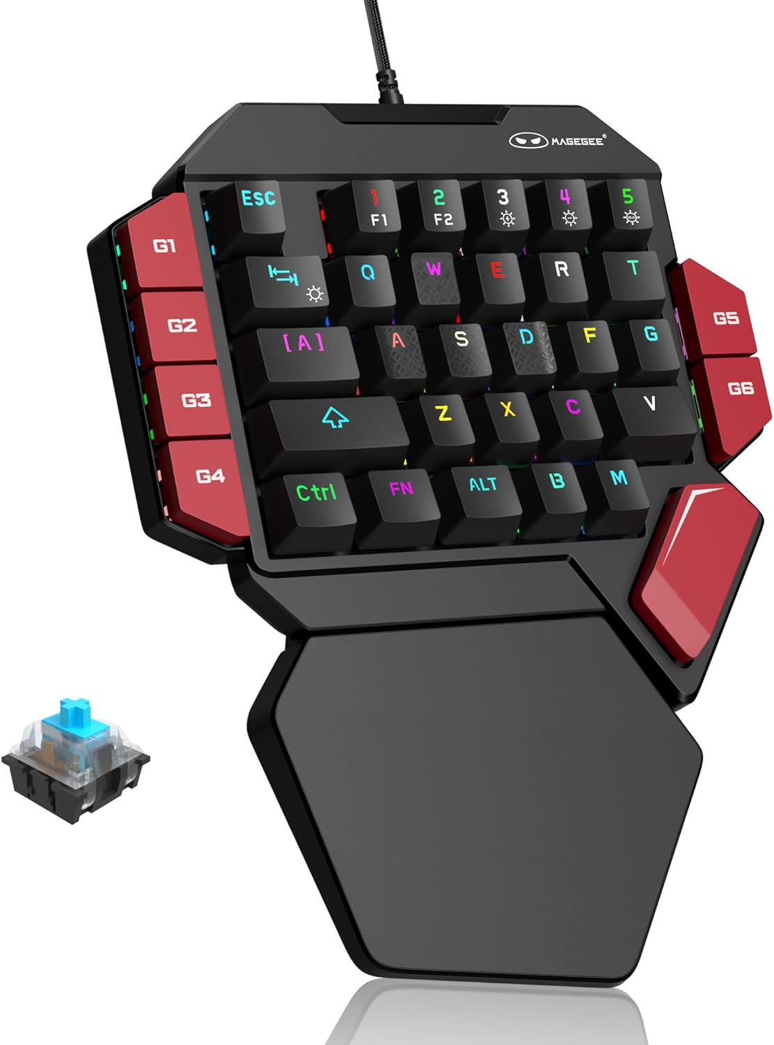  One-Handed RGB Mechanical Gaming Keyboard, Type-C For Professional Gaming ...