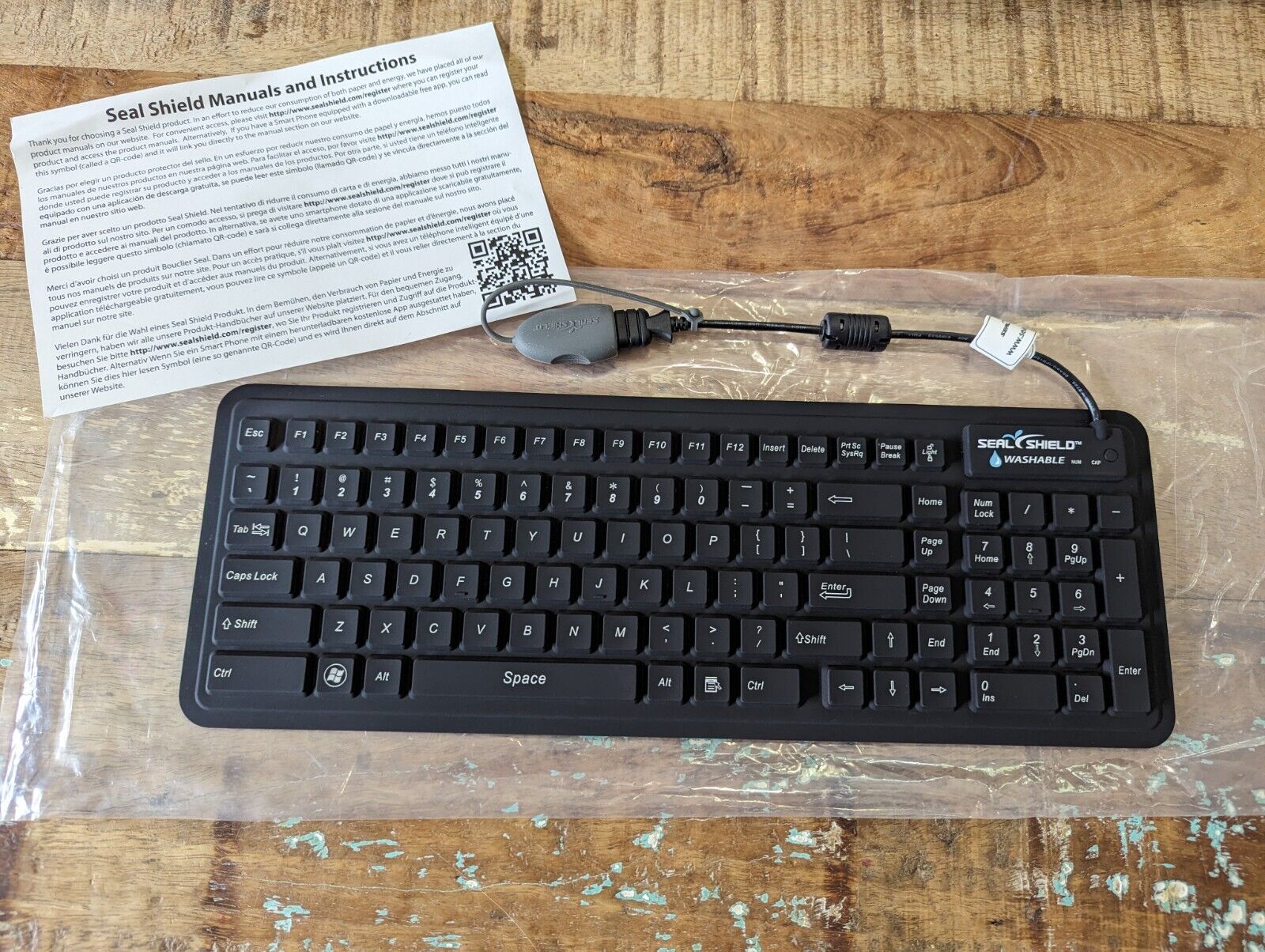 New Seal Shield Waterproof Keyboard S106G2r2 Black Silicone 