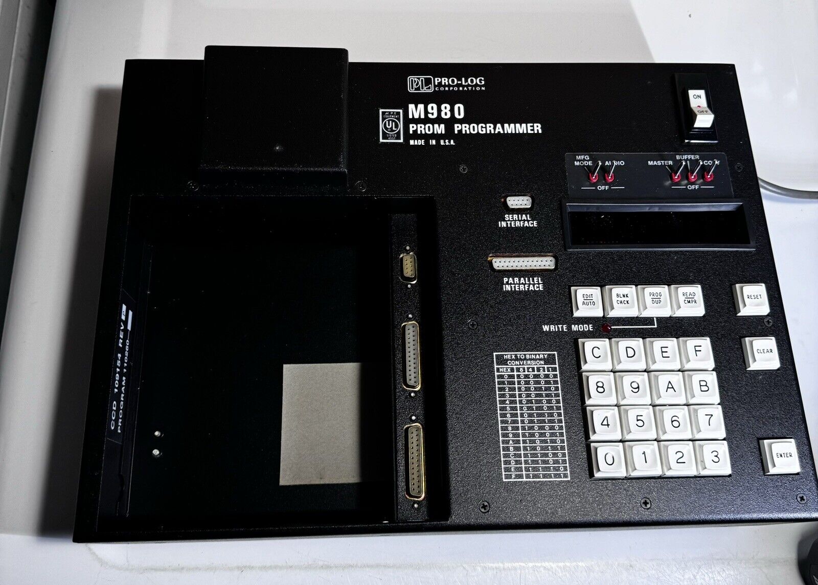 Vintage Pro-Log M980 Prom Programmer With Intel 4040 CPU Intel 4002 Chips Prolog