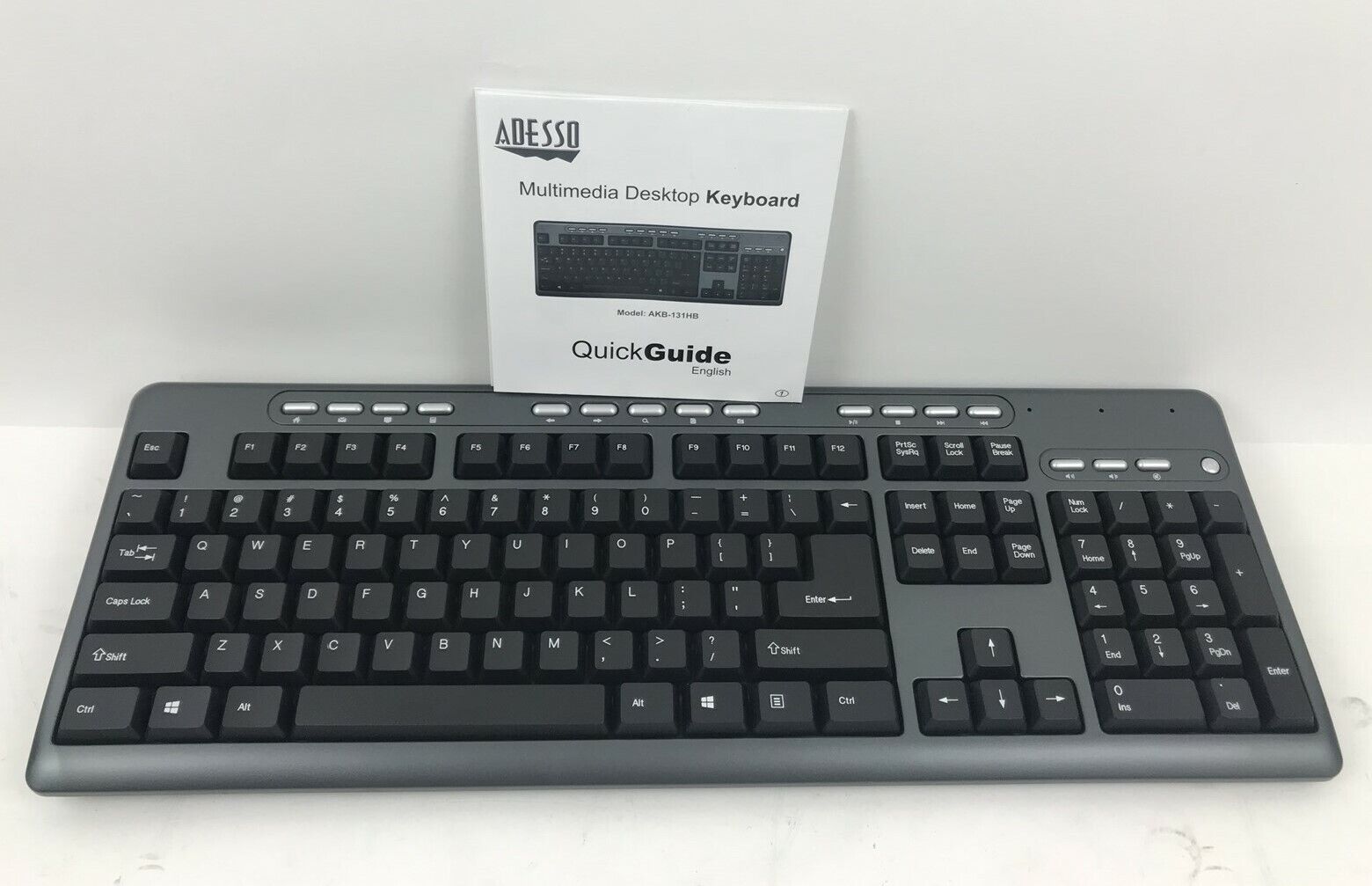 ADESSO Multimedia USB Keyboard with 2-Port USB Hub AKB-131HB Desktop Keyboard