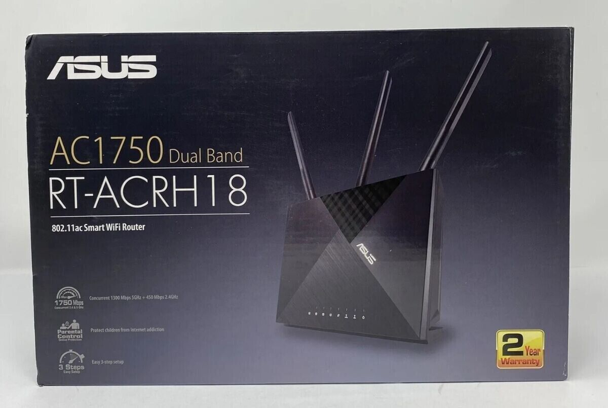 ASUS AC1750 WiFi Router (RT-ACRH18) - 1300 Mbps GIGABIT Wireless Router MU-MIMO