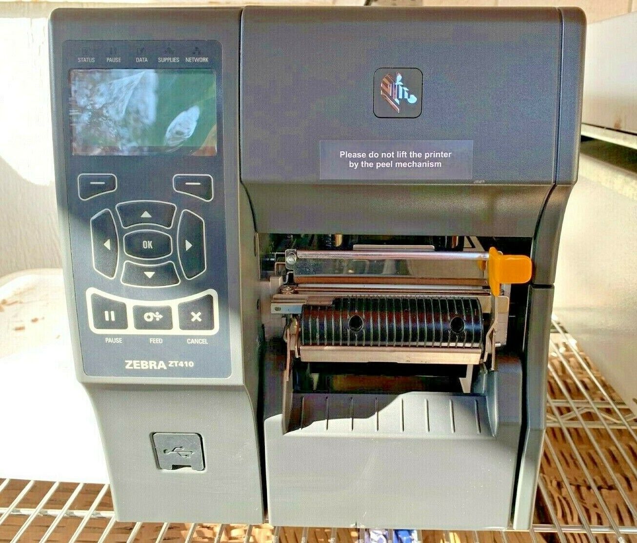 Zebra ZT410 DT/TT Industrial Printer 123100-210 Peeler Rewinder UPS Firmware