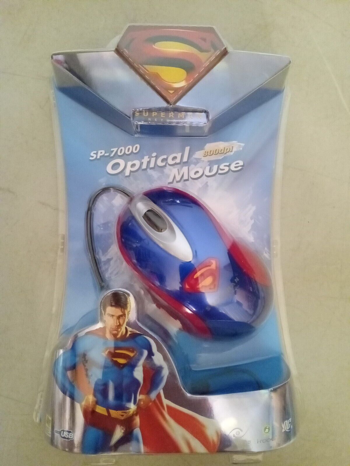 NEW SP-7000 DC Superman Returns Optical Wired Mouse 800dpi (rare) 
