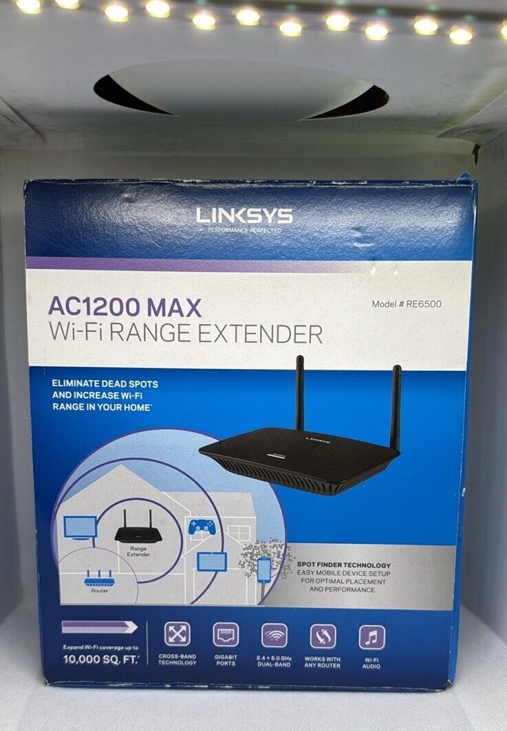 Linksys RE6500 AC1200 MAX Wi-Fi Dual Band Range Extender Streaming Gaming