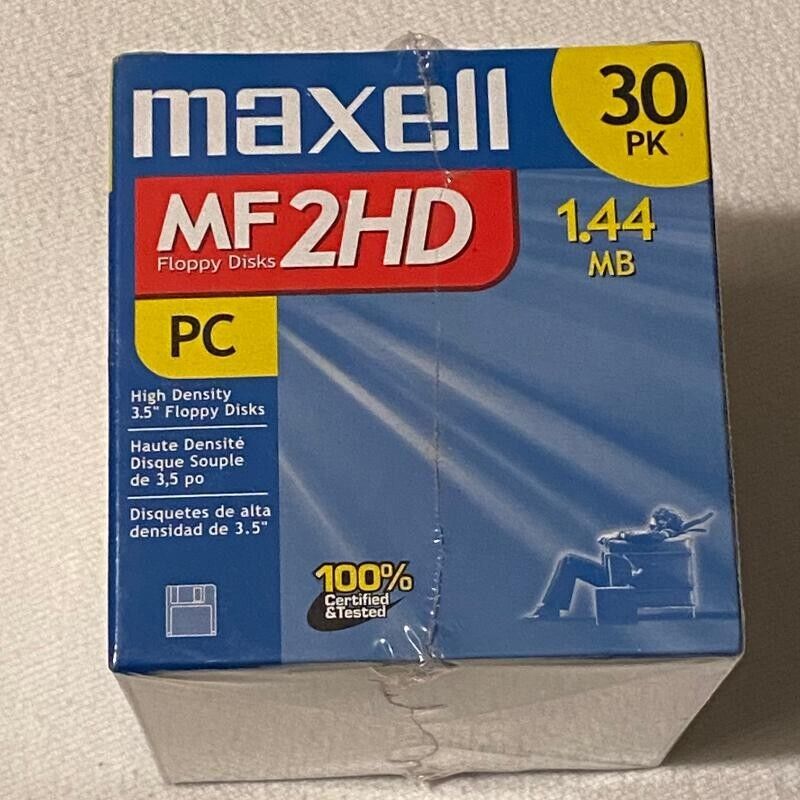 Maxell  MF2HD   30 Pack   Diskettes   PC   1.44MB   3.5”   Double-Sided