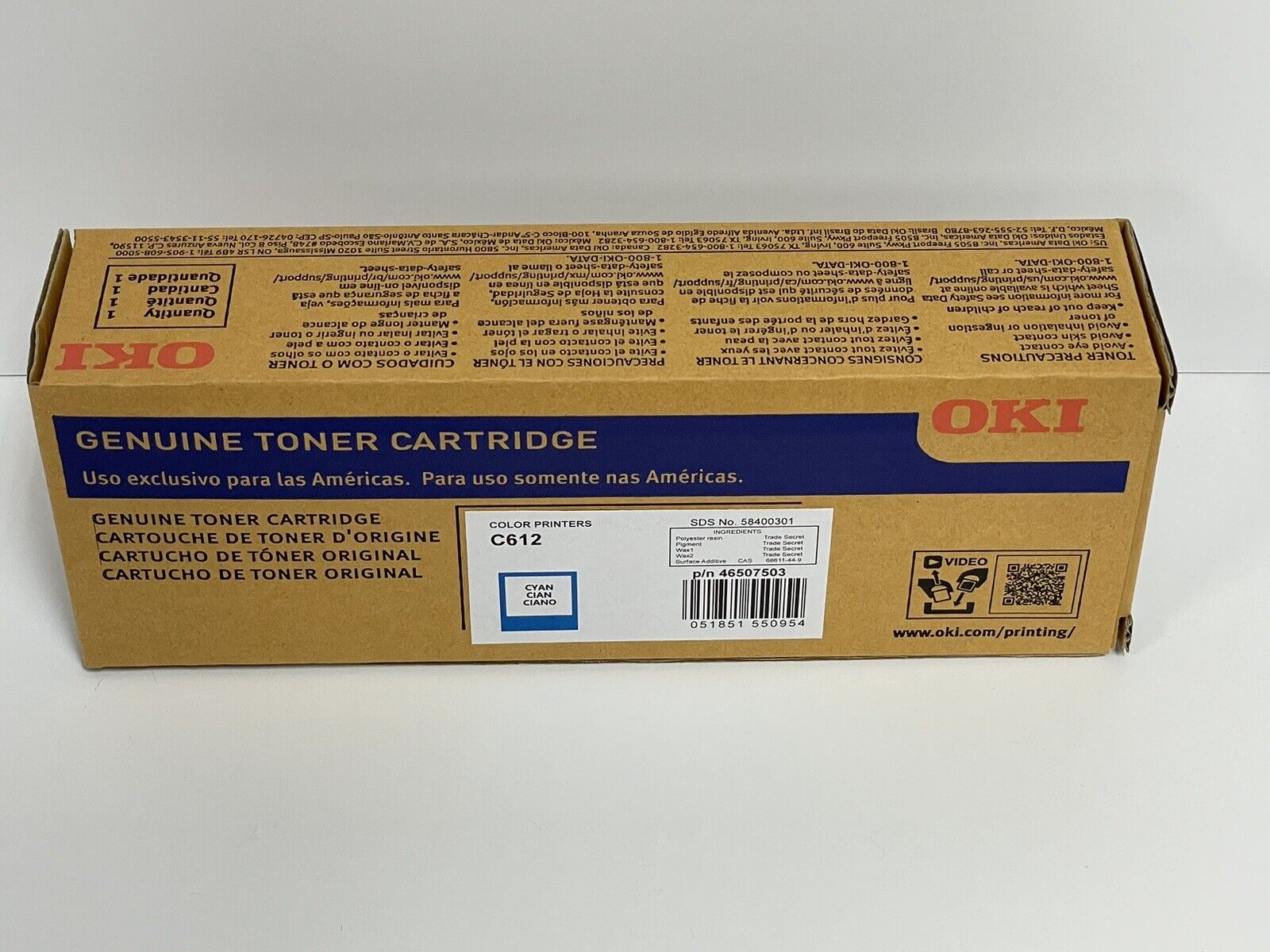 Okidata Oki C612 Toner Cartridge Cyan 46507503